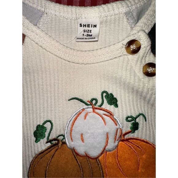 Thanksgiving outfit infant 1-3 months NWOT Pumpkins Fall Romper - Picture 3 of 3
